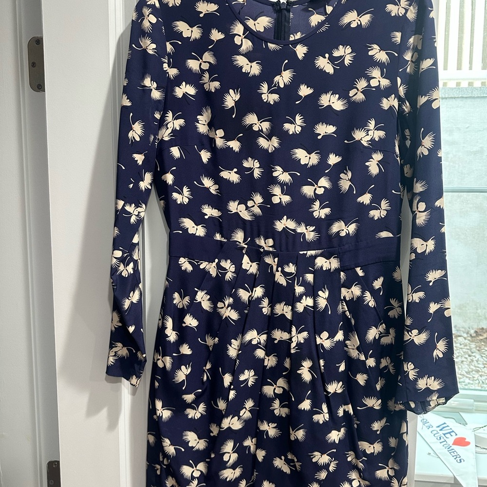 Club Monaco Navy and Cream Floral Mini Dress